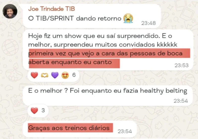 Mensagem de Joe Trindade sobre o TIB